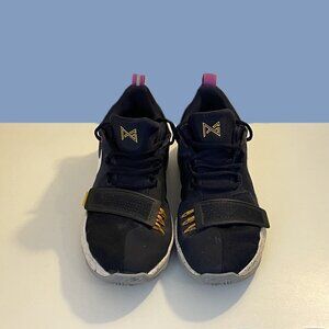 Nike "PG 1 GS Ferocity" Size 7Y Athletic Sport Shoes Black Fuschia Yellow White